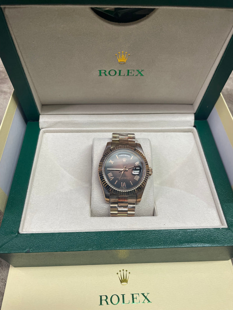 Chocolate Rose Gold Rolex Oyster Perpetual Day-Date